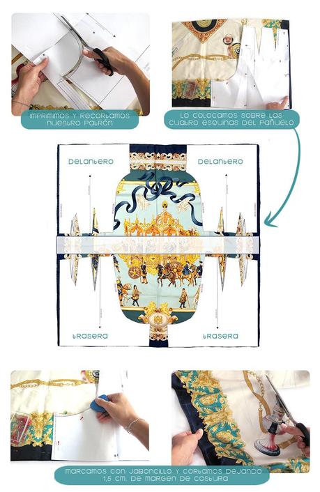 Cómo transformar un pañuelo en un short estampado pantalon de pañuelo DIY 1 Cómo transformar un pañuelo en un short estampado