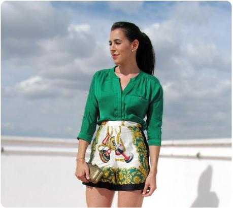 Cómo transformar un pañuelo en un short estampado pantalon de pañuelo DIY 5 Cómo transformar un pañuelo en un short estampado