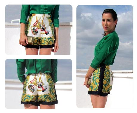 Cómo transformar un pañuelo en un short estampado pantalon de pañuelo DIY 4 Cómo transformar un pañuelo en un short estampado