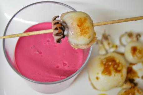 CHOQUITOS CON SALSA DE REMOLACHA CHOQUITOS CON SALSA DE REMOLACHA