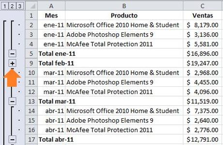 subtotales en excel 07 Herramienta Subtotales en Excel