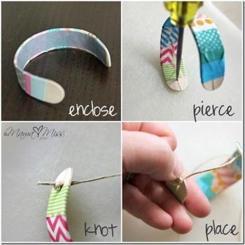 Cómo decorar pulseras con cinta washi tape