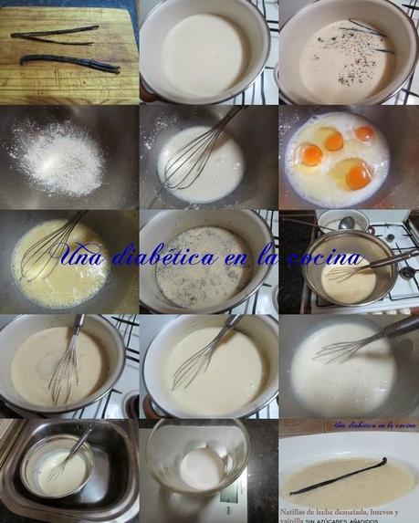 Natillas de leche desnatada, huevos y vainilla sin azúcares añadidos