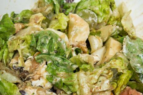 Ensalada de pollo y uvas con salsa de mostaza, lemon curd y especias Ensalada de pollo y uvas con salsa de mostaza, lemon curd y especias