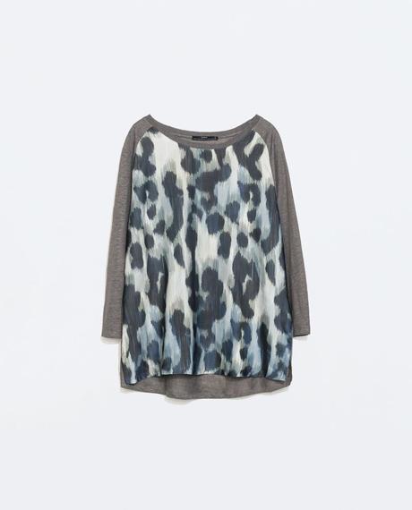 Tendencias en moda para la temporada Otoño-Invierno 2014-2015 CAMISETA LINO COMBINADA ESTAMPADA