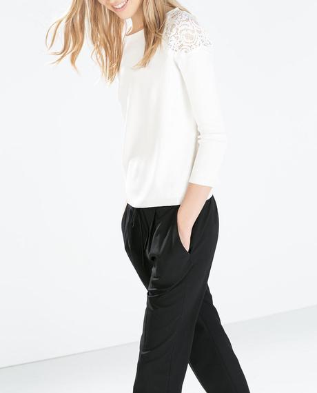 Tendencias en moda para la temporada Otoño-Invierno 2014-2015 JERSEY ENCAJE HOMBROS