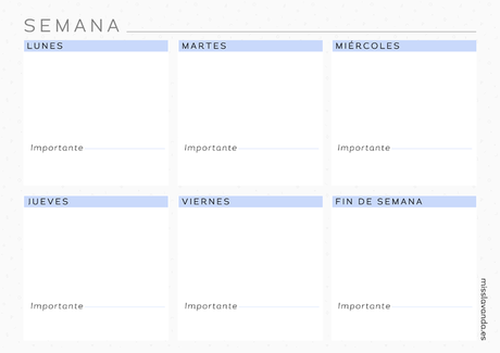 Freebies: 8 Planificadores semanales para descargar Freebies: 8 Planificadores semanales para descargar