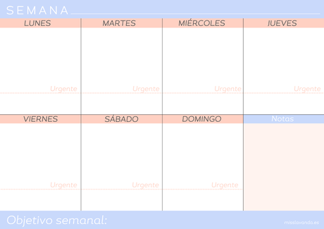 Freebies: 8 Planificadores semanales para descargar Freebies: 8 Planificadores semanales para descargar