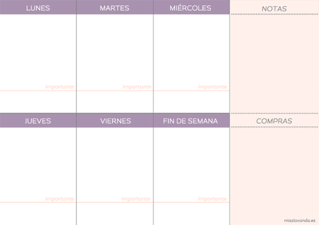 Freebies: 8 Planificadores semanales para descargar Freebies: 8 Planificadores semanales para descargar