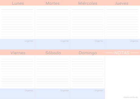 Freebies: 8 Planificadores semanales para descargar Freebies: 8 Planificadores semanales para descargar