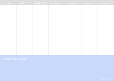Freebies: 8 Planificadores semanales para descargar Freebies: 8 Planificadores semanales para descargar