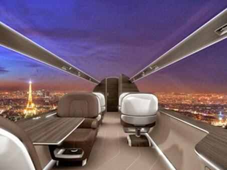 LLega el avión de pasajeros transparente avion transparente