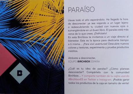 Birchbox agosto 2014 - Paraíso