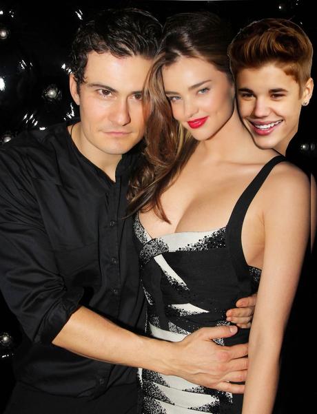 Orlando Bloom, Justin Bieber y Miranda Kerr