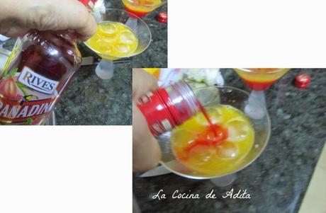 COCTEL DE FRUTAS,  CON CANAPÉS DE AGUACATE Y BONITO