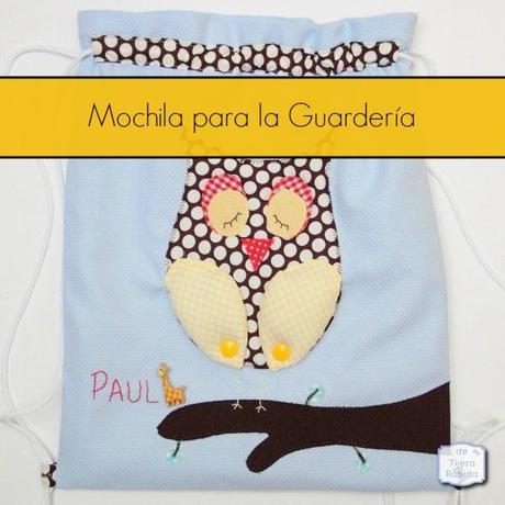 Mochila con Búho marrón en relieve Mochila para la guarderia búho