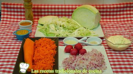 receta de ensalada agridulce de repollo y zanahorias