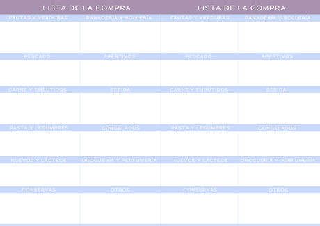 Freebies: Menús Semanales + Lista de la Compra Freebies: Menús Semanales + Lista de la Compra