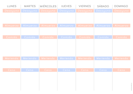 Freebies: Menús Semanales + Lista de la Compra Freebies: Menús Semanales + Lista de la Compra