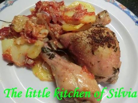 Pollo al horno con tomate Pollo al horno con tomate