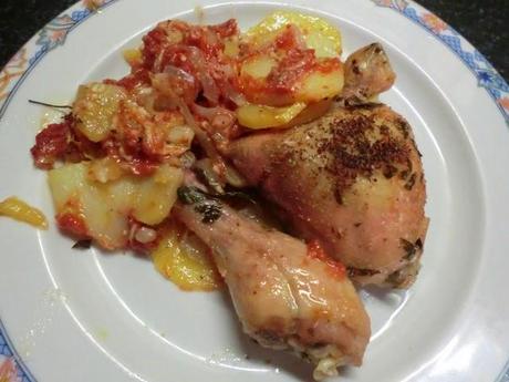 Pollo al horno con tomate Pollo al horno con tomate