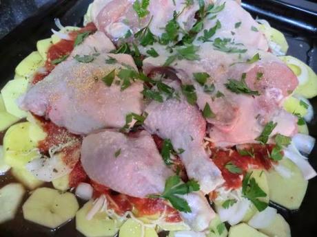 Pollo al horno con tomate Pollo al horno con tomate