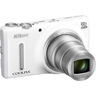 Nikon Coolpix S9600 blanca lado