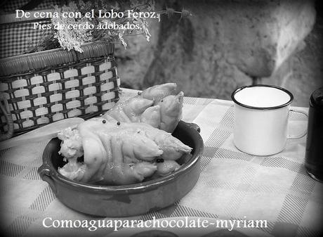 CENANDO CON EL LOBO FEROZ , manitas de cerdo en adobo.(EL DESAFIO) CENANDO CON EL LOBO FEROZ , manitas de cerdo en adobo.(EL DESAFIO)
