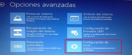 Configuración de inicio Windows 8