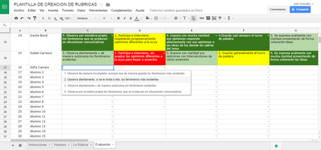 Crea tus propias rúbricas con GoogleApps Crea tus propias rúbricas con GoogleApps