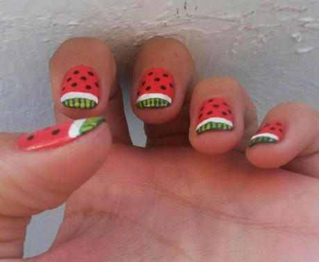 Manicura Sandía Manicura Sandía