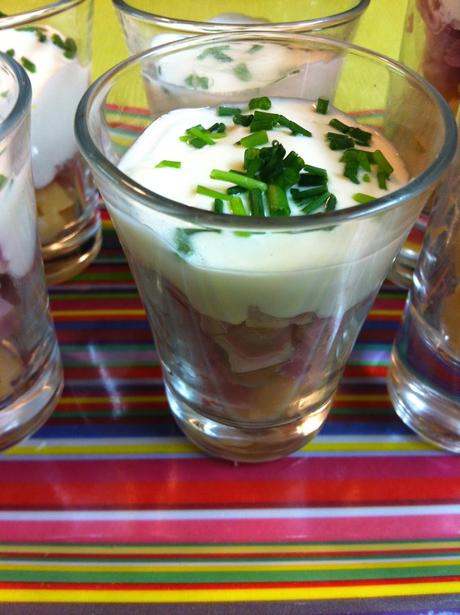 Vasitos De Jamón Dulce, Gouda Y Salsa De Yogur Vasitos De Jamón Dulce, Gouda Y Salsa De Yogur