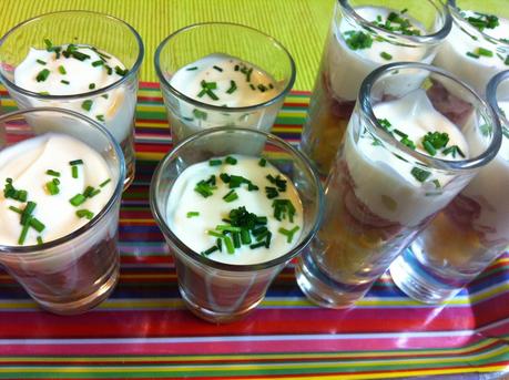 Vasitos De Jamón Dulce, Gouda Y Salsa De Yogur Vasitos De Jamón Dulce, Gouda Y Salsa De Yogur