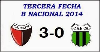 Colón:3 - Nueva Chicago:0  (Fecha 3°)