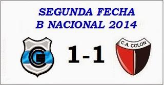 Gimnasia y Esgrima de Jujuy:1 - Colón:1 (Fecha 2°)