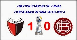 Colón:1 - Lanús:0 (Copa Argentina)
