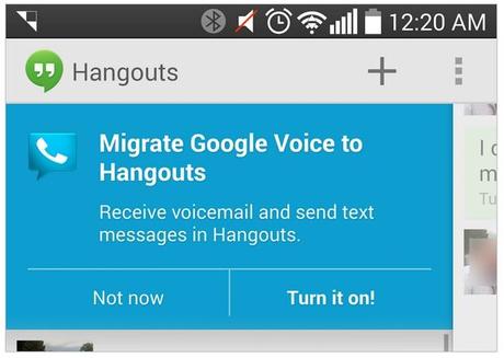 Google comenzó a ofrecer a los usuarios de Google Voice la migración de su cuenta a Hangouts google-voice-hangouts