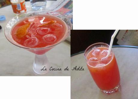 COCTEL DE FRUTAS NATURALES, CON TAPA DE MELON CON JAMON COCTEL DE FRUTAS NATURALES, CON TAPA DE MELON CON JAMON