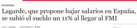 Contradicciones de Instituciones Económicas Internacionales Lagarde se sube sueldo