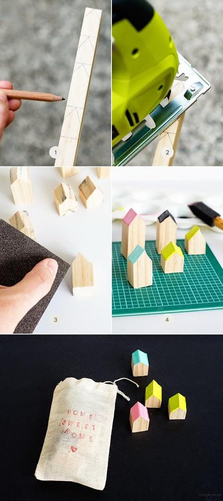 DIY: Mini casas de madera para jugar o decorar