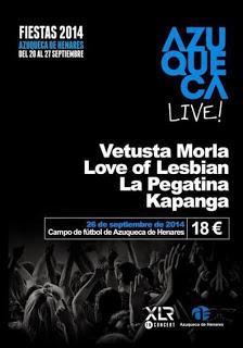 Azuqueca Live! con Vetusta Morla, Love of Lesbian, La Pegatina y Kapanga