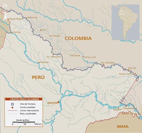 mapa frontera peru colombia mapa frontera peru colombia