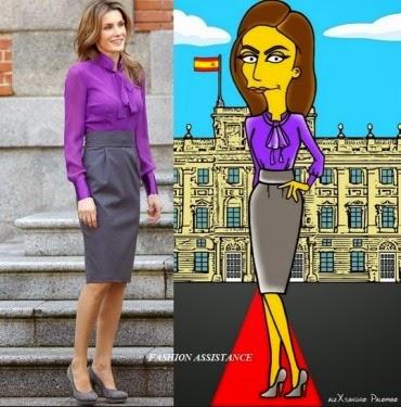 La Reina Letizia icono de moda al estilo Simpson