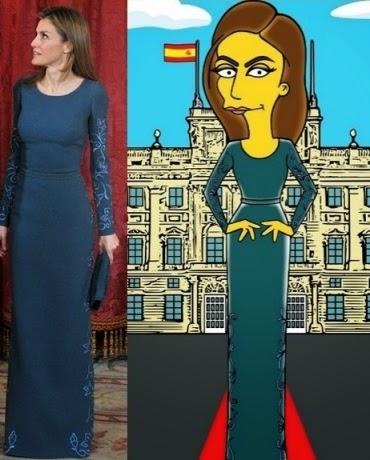 La Reina Letizia icono de moda al estilo Simpson