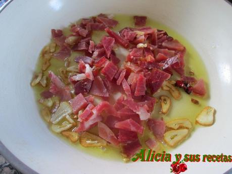 SETAS SALTEADAS CON JAMÓN SERRANO