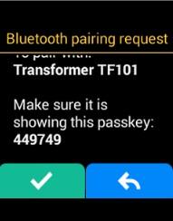Zwatch requesting a bluetooth pair request