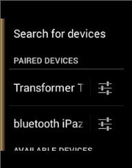 Zwatch showinth that it is now paired to the android device