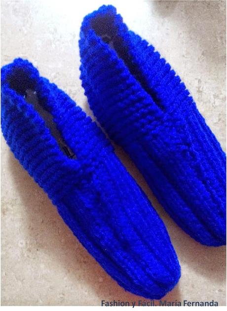 Slippers , babuchas o patucos para hombres tejidas con tricot (Man slippers)