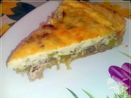 Quiche de pollo y puerros