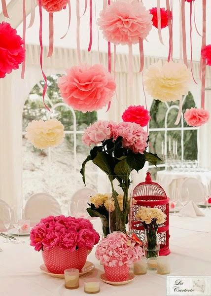 5 ideas para decorar tu boda con pompones de papel de seda